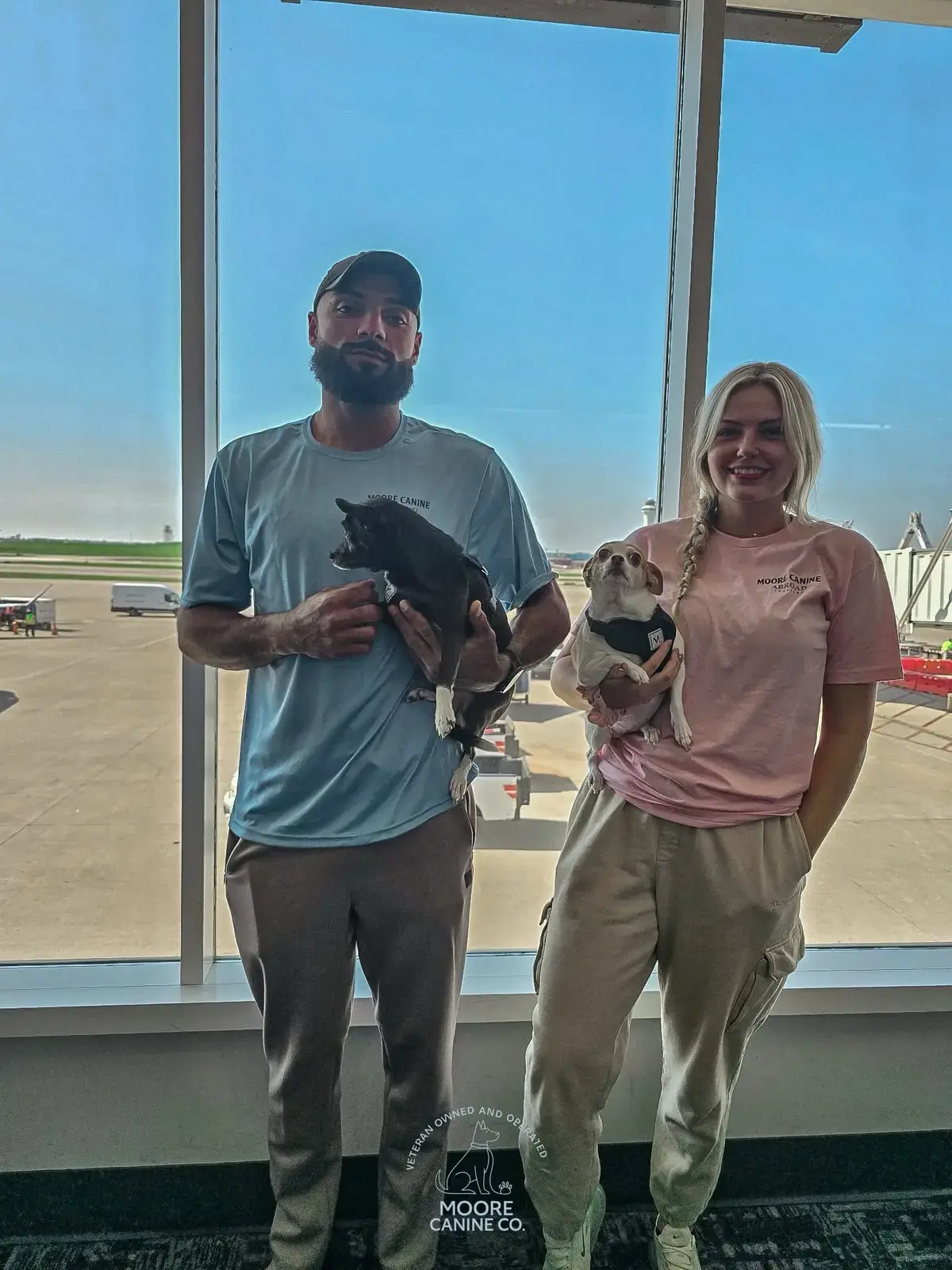Nate Moore and Alexis Bissett, the Moore Canine Co. training team